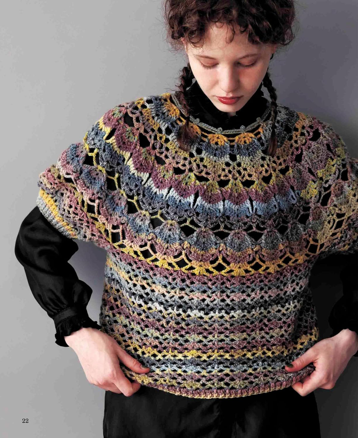 Crochet Round Yoke Sweaters & Tops – Japanese Crochet Pattern Book