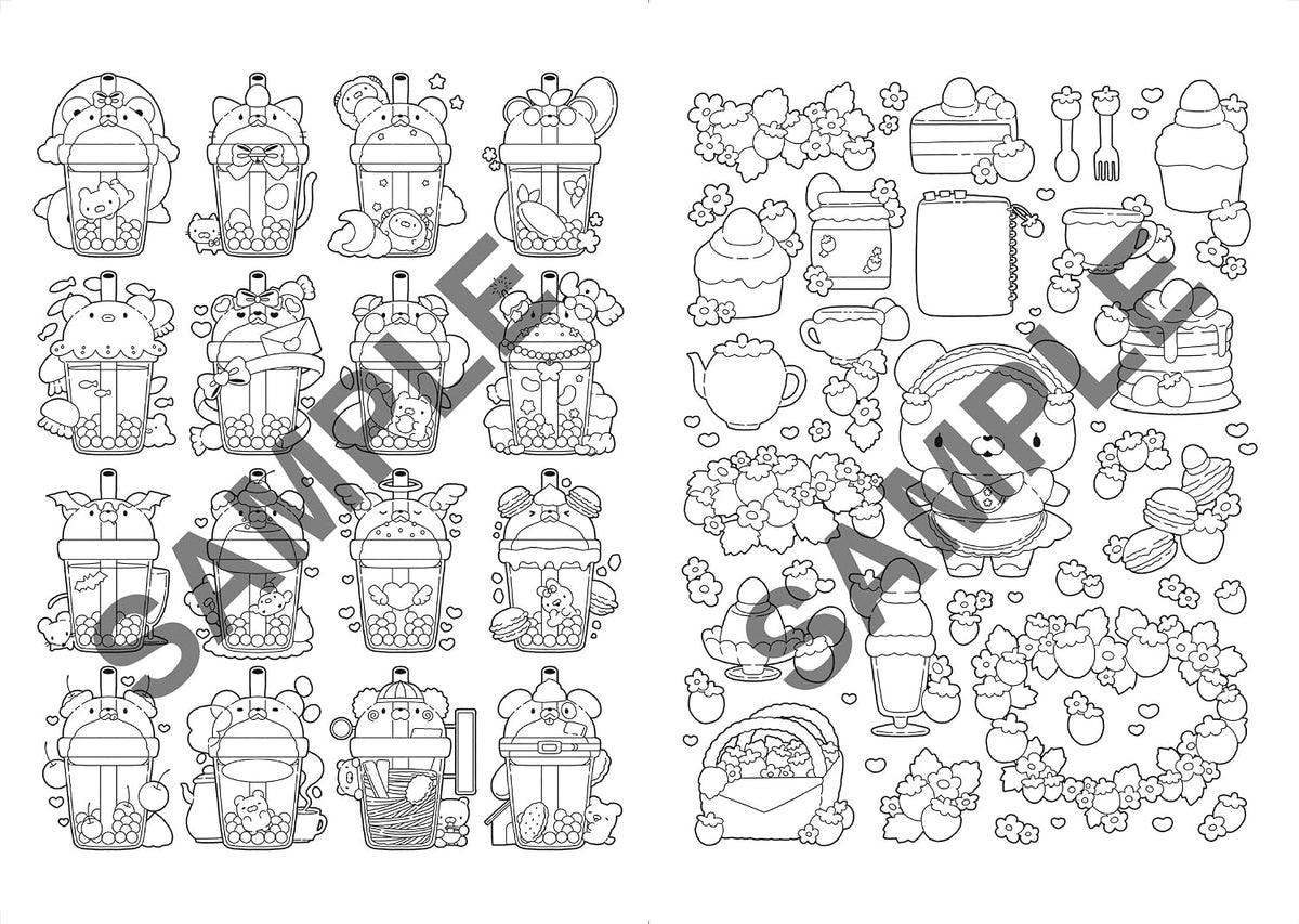 A Heartwarming Coloring Book — Fantasy Sweets World - Japanese Coloring Book