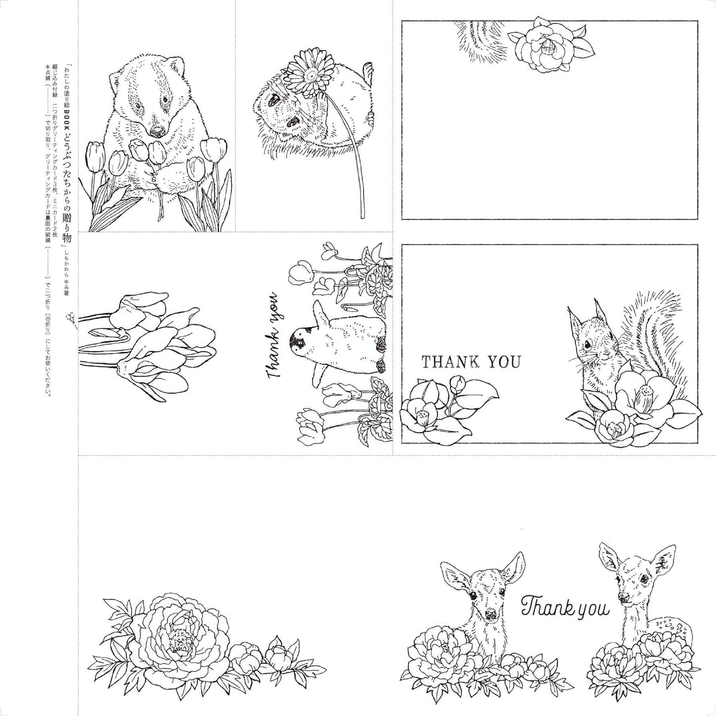 Gift from the Animals Coloring Book  - Japanese Coloring Book