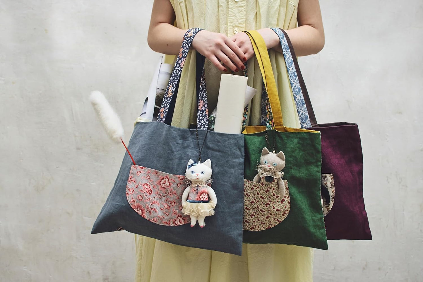 Cat Bags and Small Accessories Made with Linen  - Japanese Craft Book