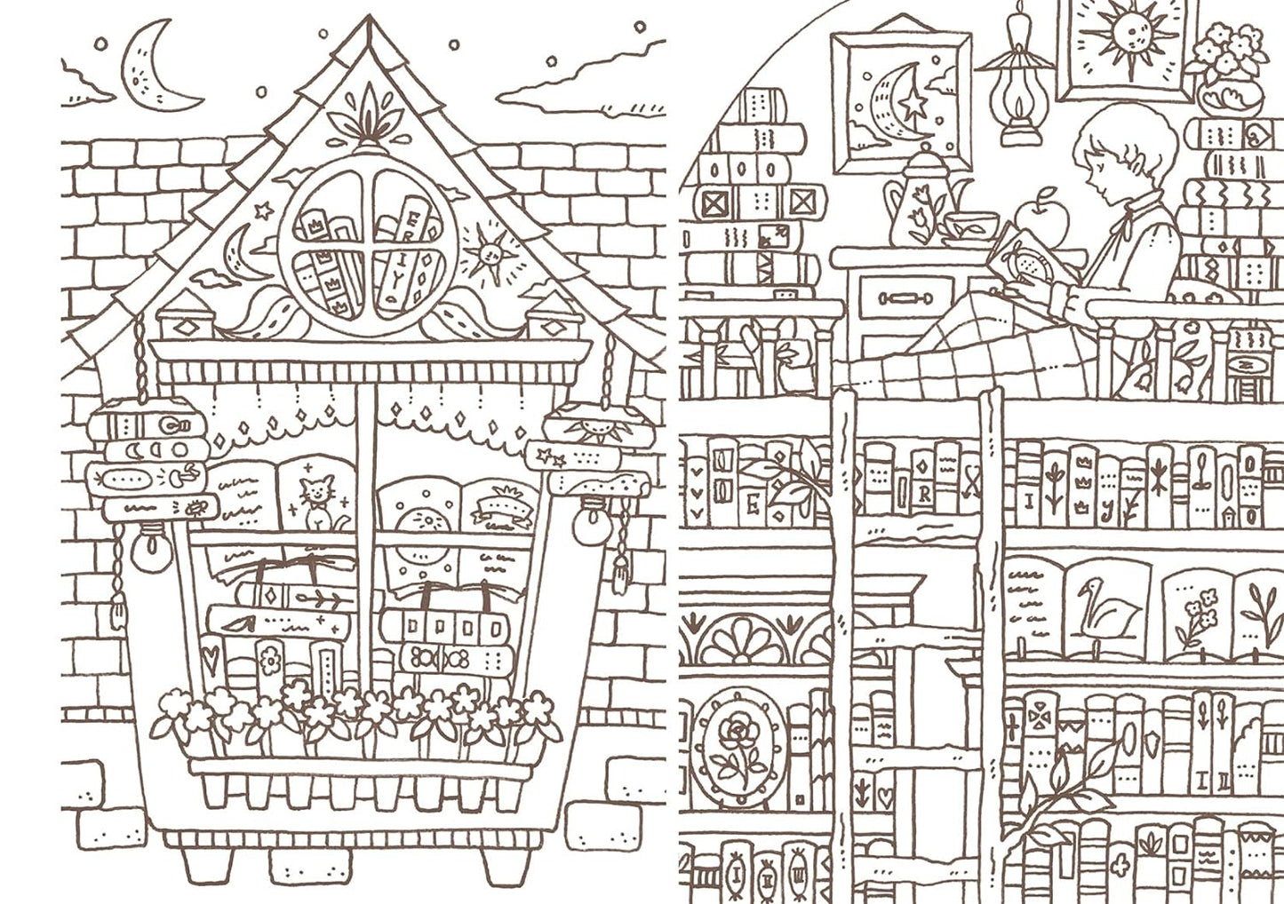 16 Rooms and 16 People - Post Card Size Japanese Coloring Book by Eriy