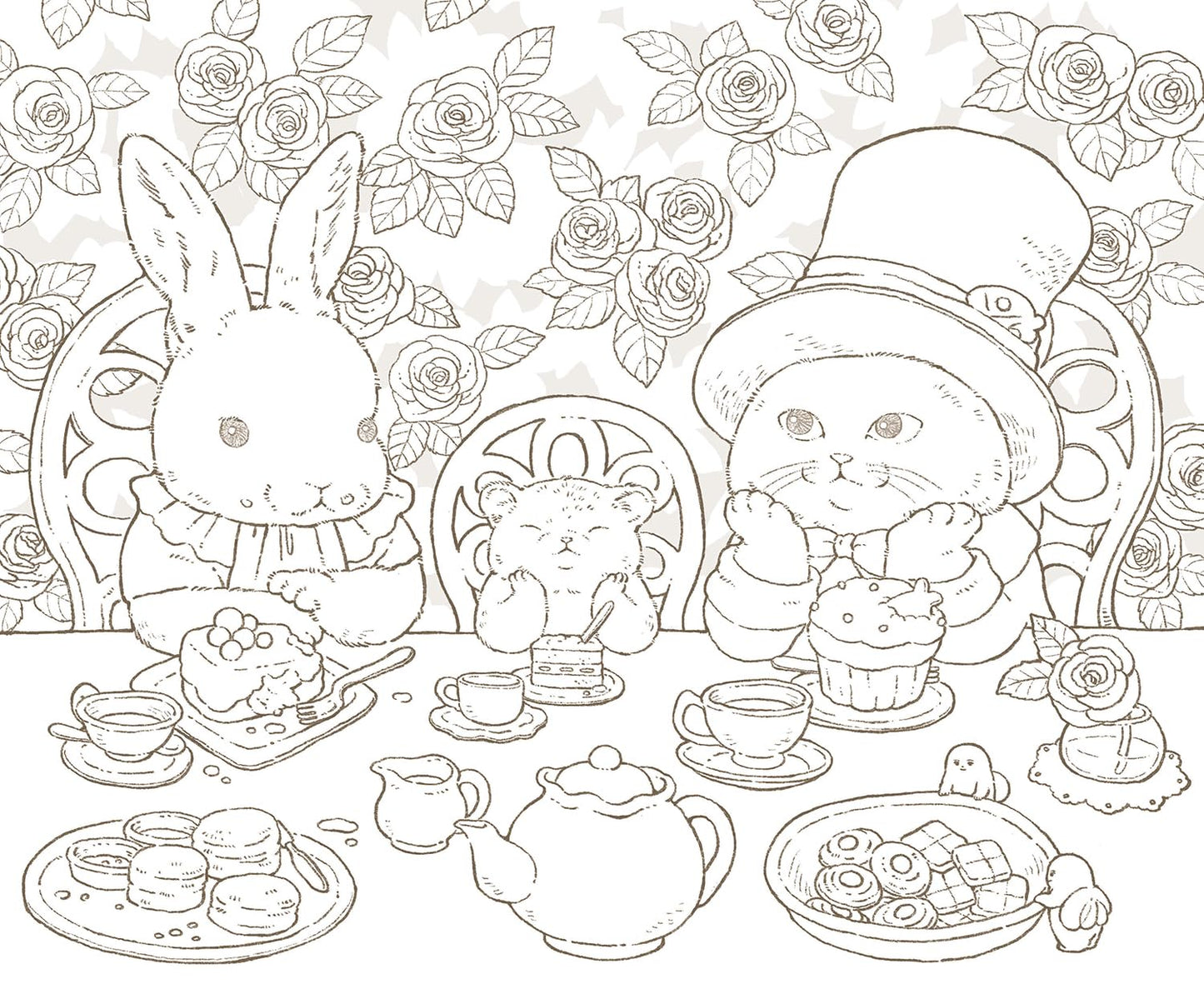 Alice and Dinah's Adventures in Wonderland Coloring Book - Japanese Coloring Book