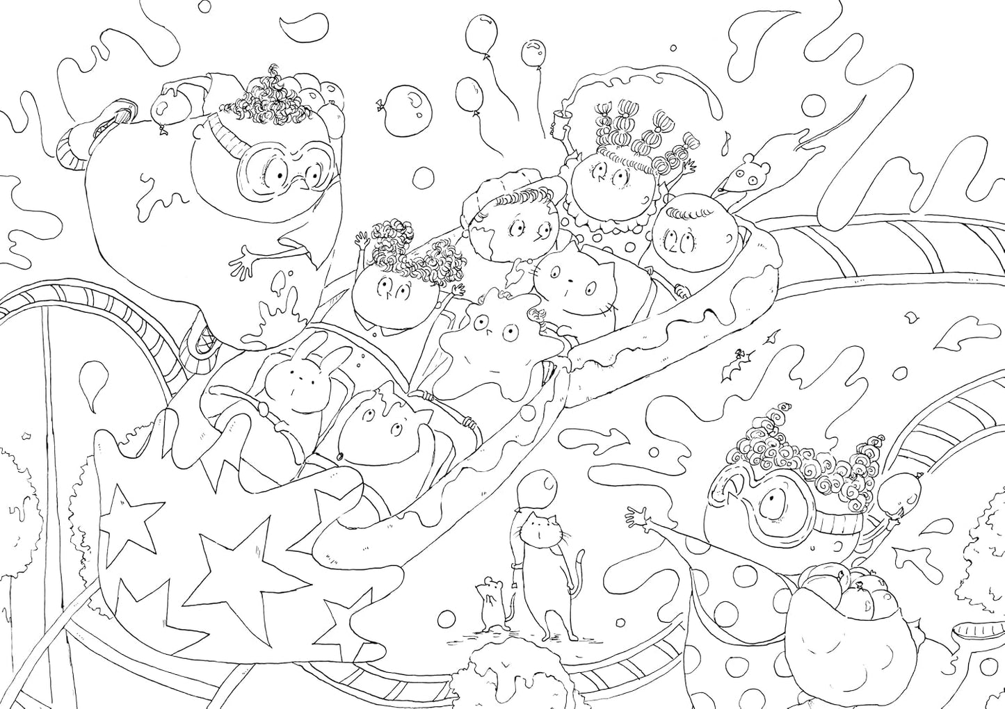 Mr. Stoop and the Colorful Seasons - Japanese Coloring Book