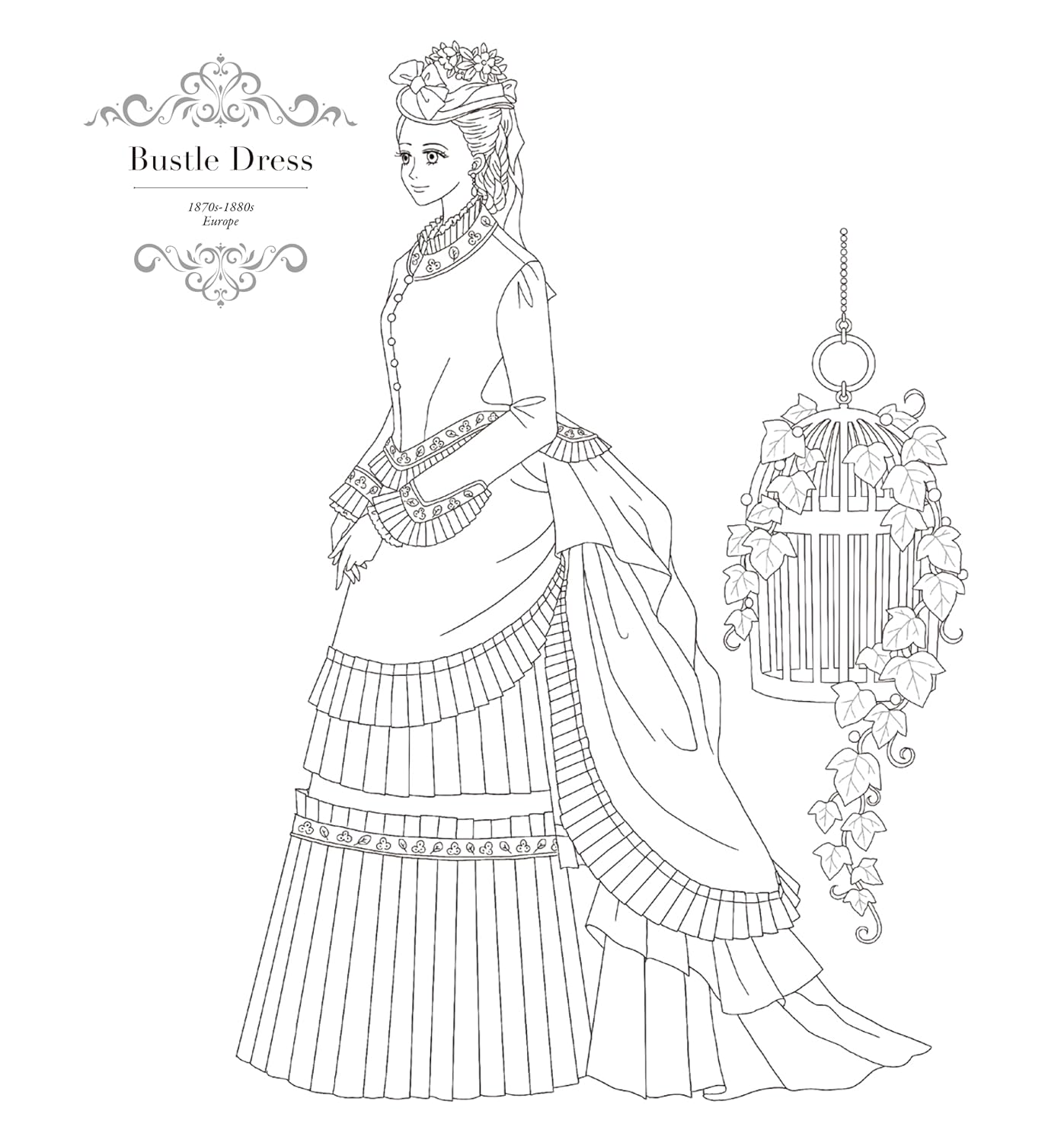 A coloring book of Ladies’ Attires ―Dresses/Robes and Ceremonial Kimonos - Japanese Coloring Book