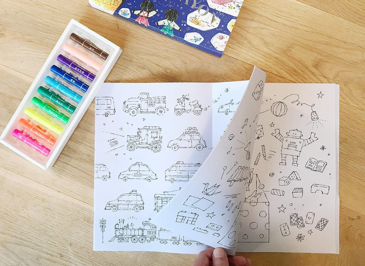 The Coloring Book for Clear and Neon Crayon : Color Outside the Lines – Japanese Coloring Book