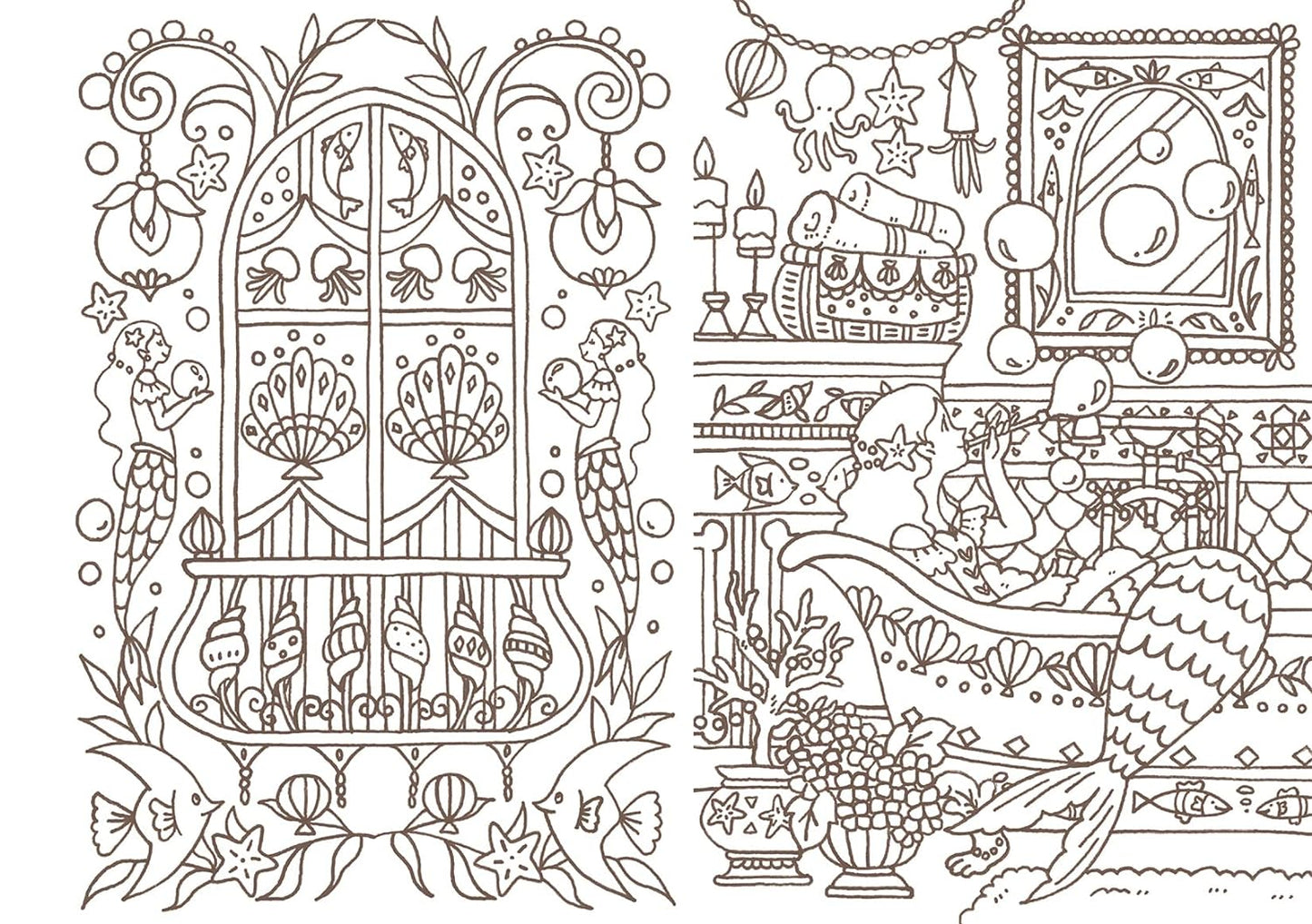 16 Rooms and 16 People - Post Card Size Japanese Coloring Book by Eriy