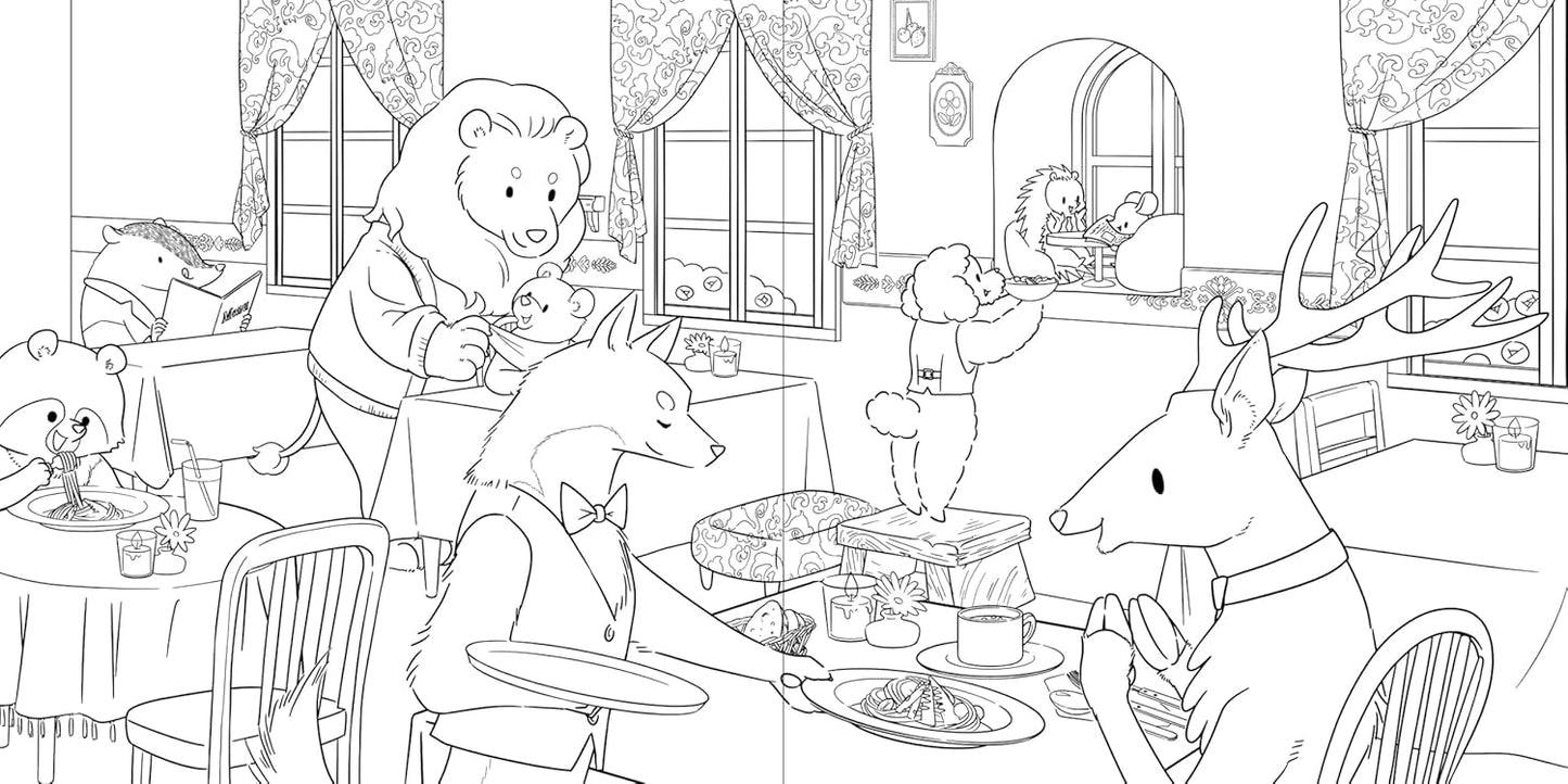 Bear’s Delicious Restaurant Coloring Book - Japanese Coloring Book