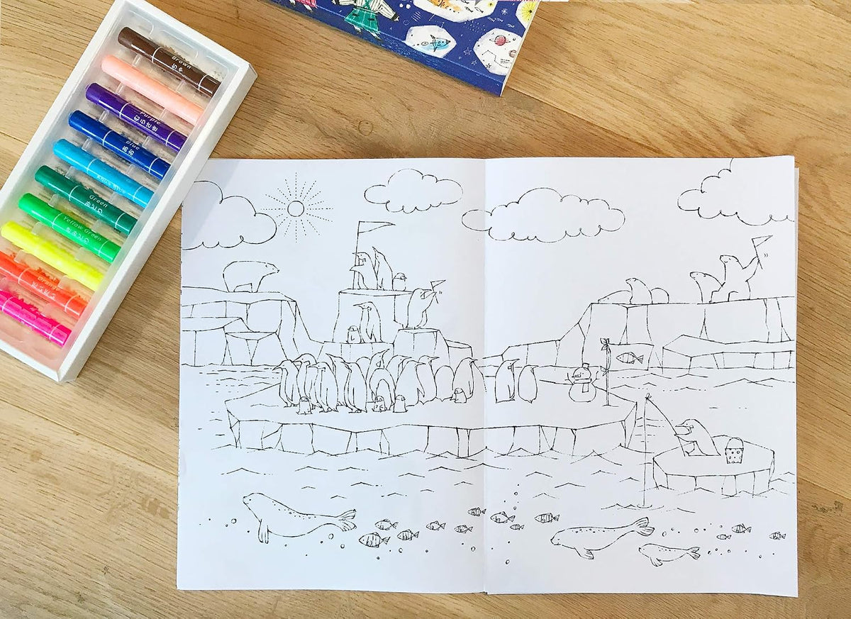 The Coloring Book for Clear and Neon Crayon : Color Outside the Lines – Japanese Coloring Book