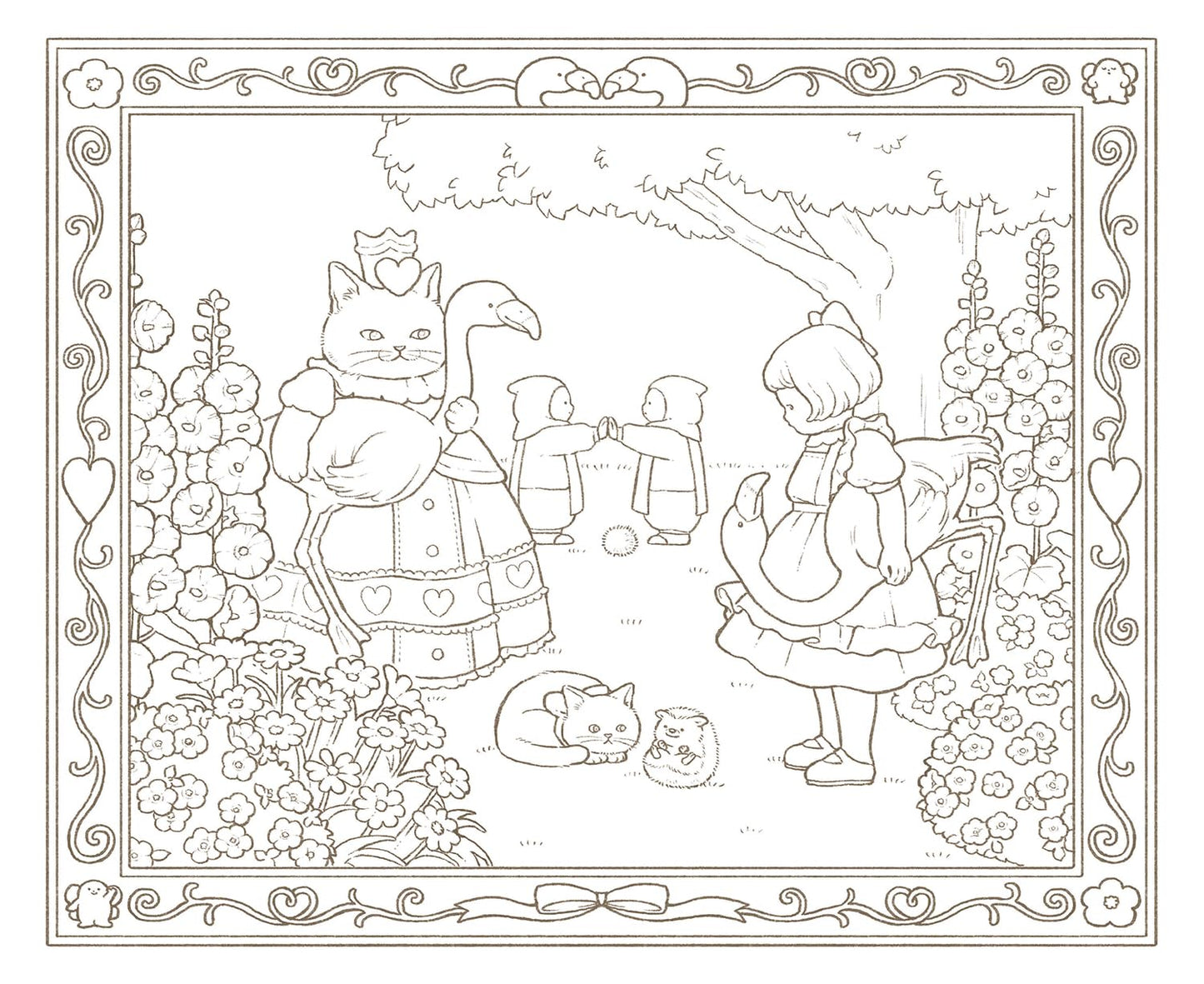Alice and Dinah's Adventures in Wonderland Coloring Book - Japanese Coloring Book
