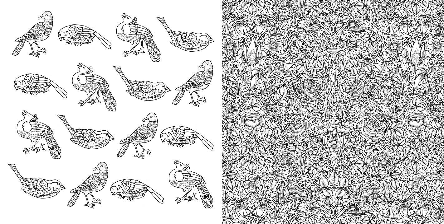 William Morris Coloring Book - Japanese Coloring Book