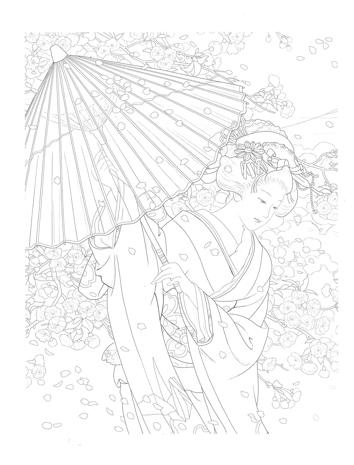 Bijinga Beautiful Female Coloring Book - Japanese Coloring Book