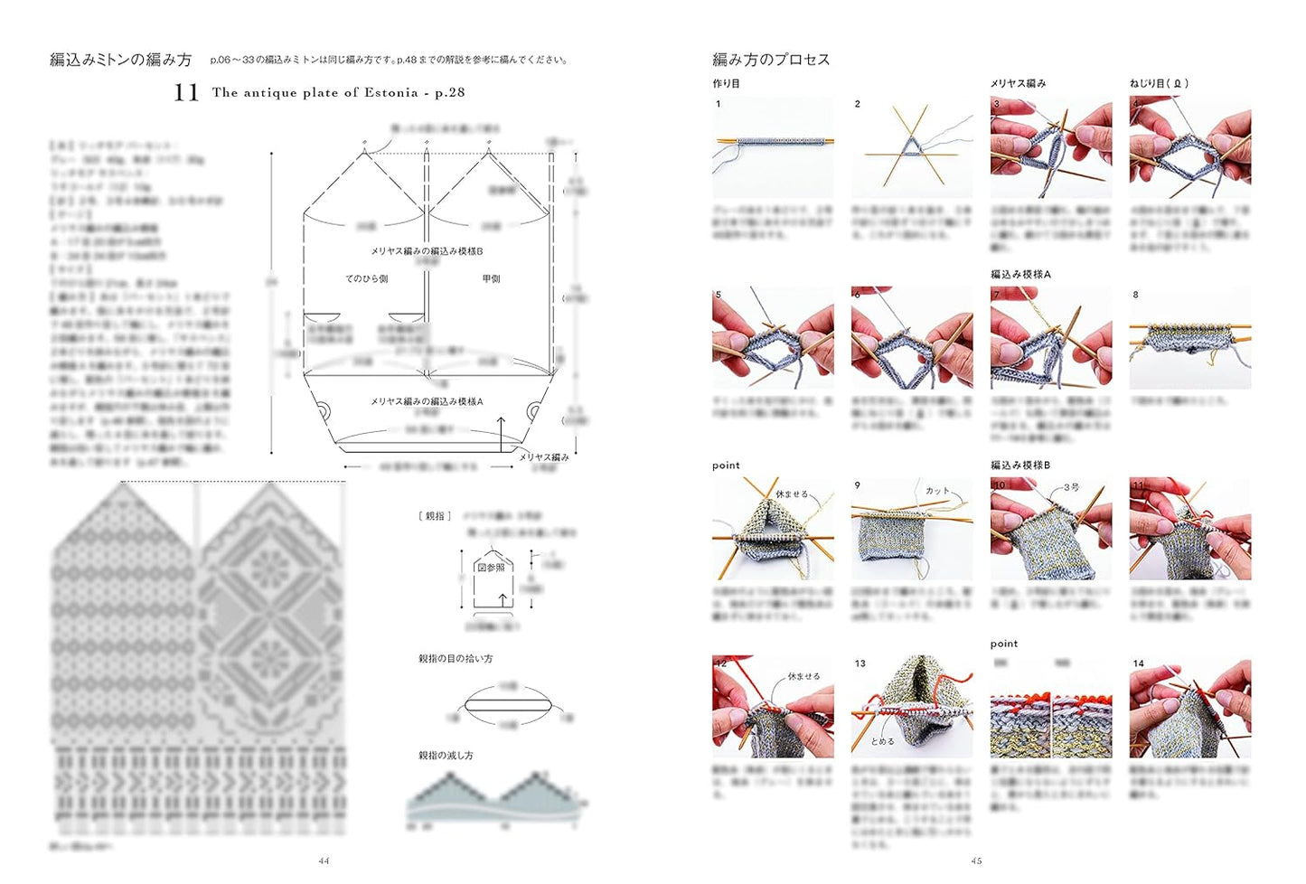 Hand Knitted Mittens  - Japanese Craft Book