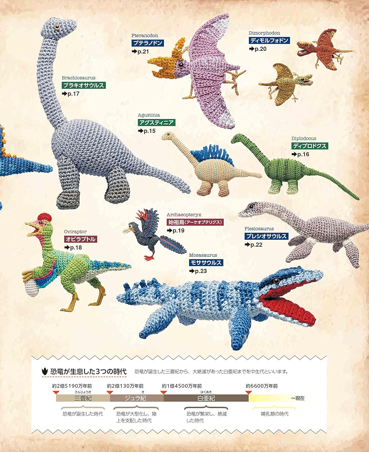 Miniature Crochet Dinosaurs - Japanese Craft Book