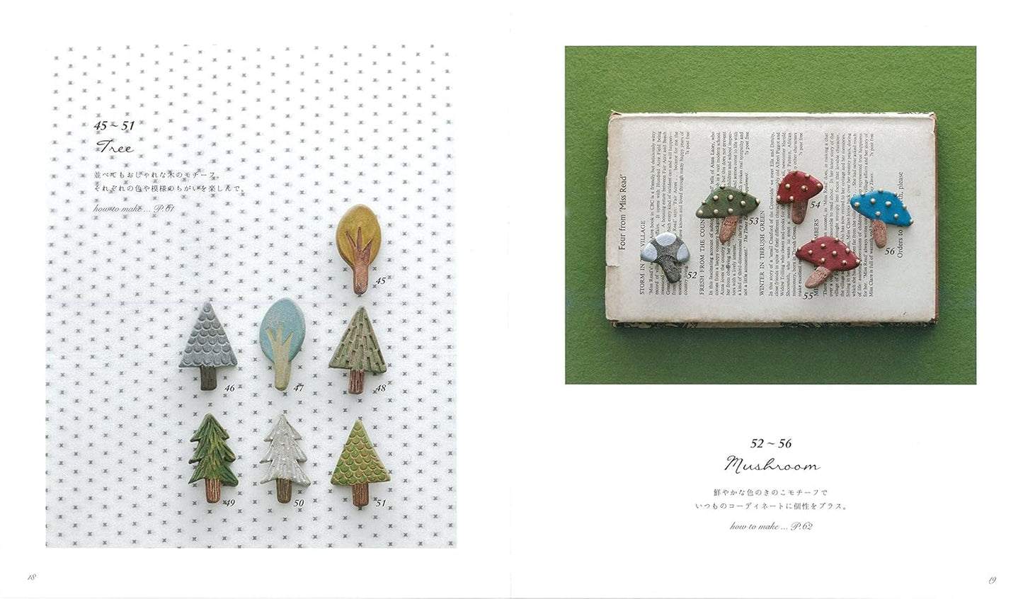 Ceramic Brooches and Accessories with Oven Clays by Atelier Antenna - Japanese Craft Book