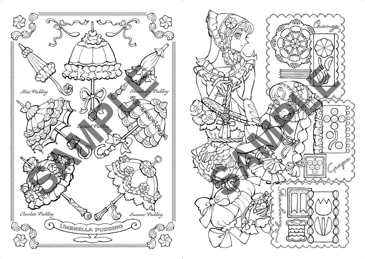 A Heartwarming Coloring Book — Fantasy Sweets World - Japanese Coloring Book