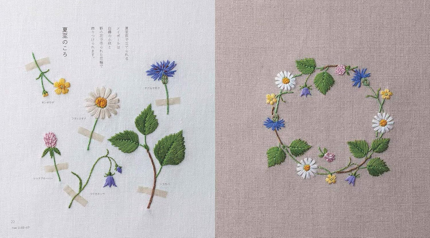 Kazuko Aoki Nordic Embroidery Motifs -  Japanese Craft Book