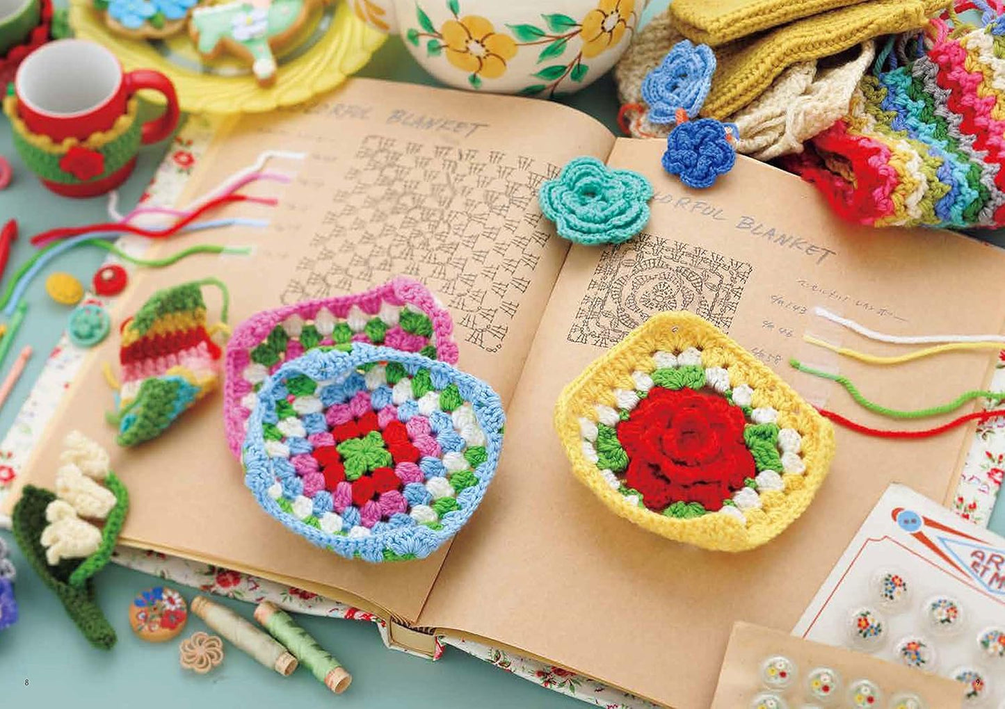 Kazuko Ryokai CROCHET Color Pattern Book  - Japanese Craft Book