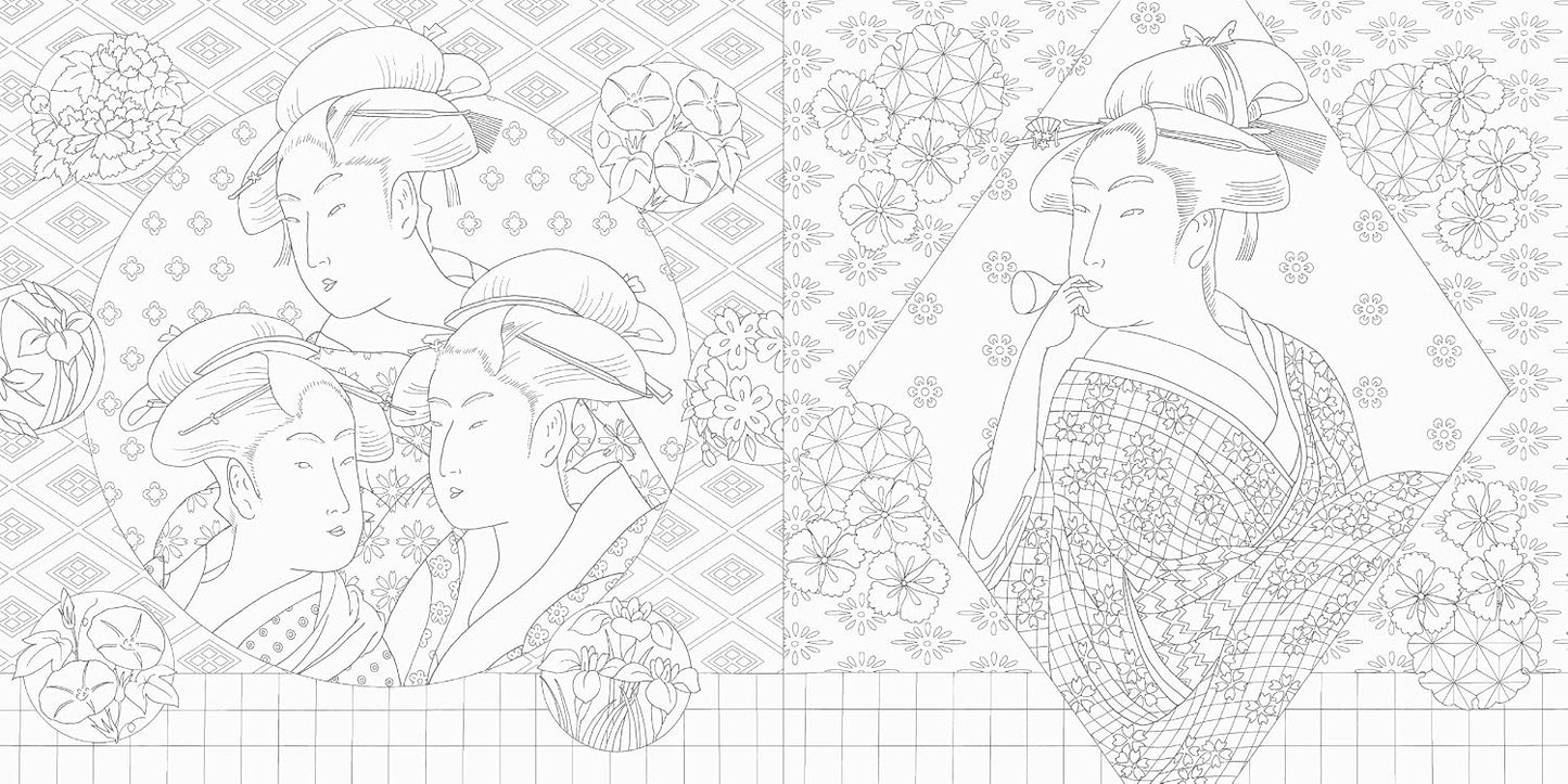 Ukiyo-e & Traditional Japanese Patterns Coloring Book – Japanese Art and Designs