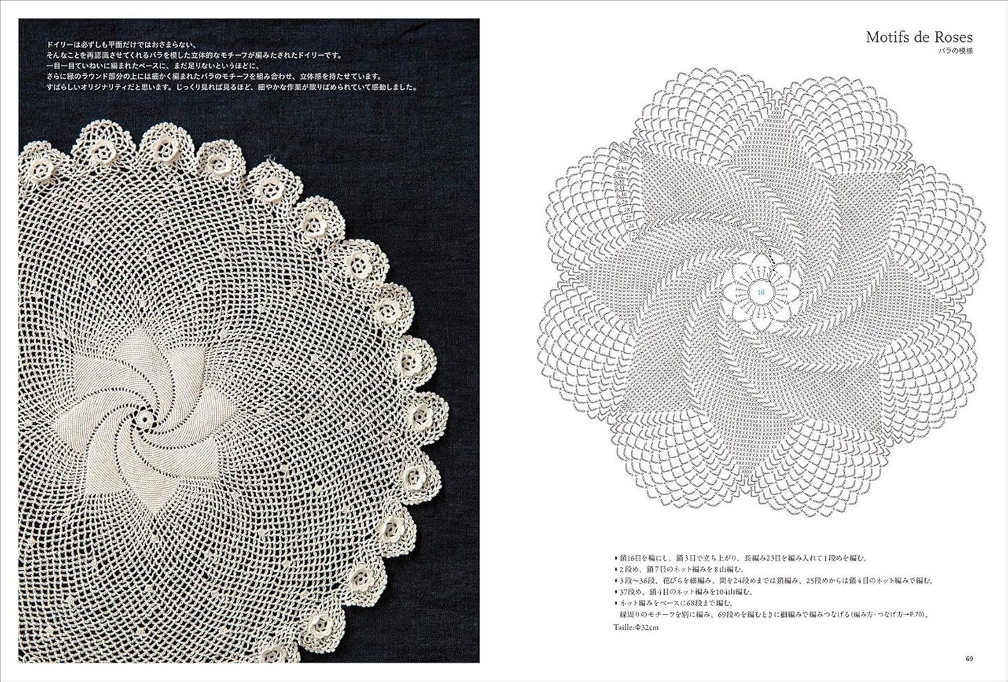 Antique Design Crochet Lace Doiles - Japanese Craft Book