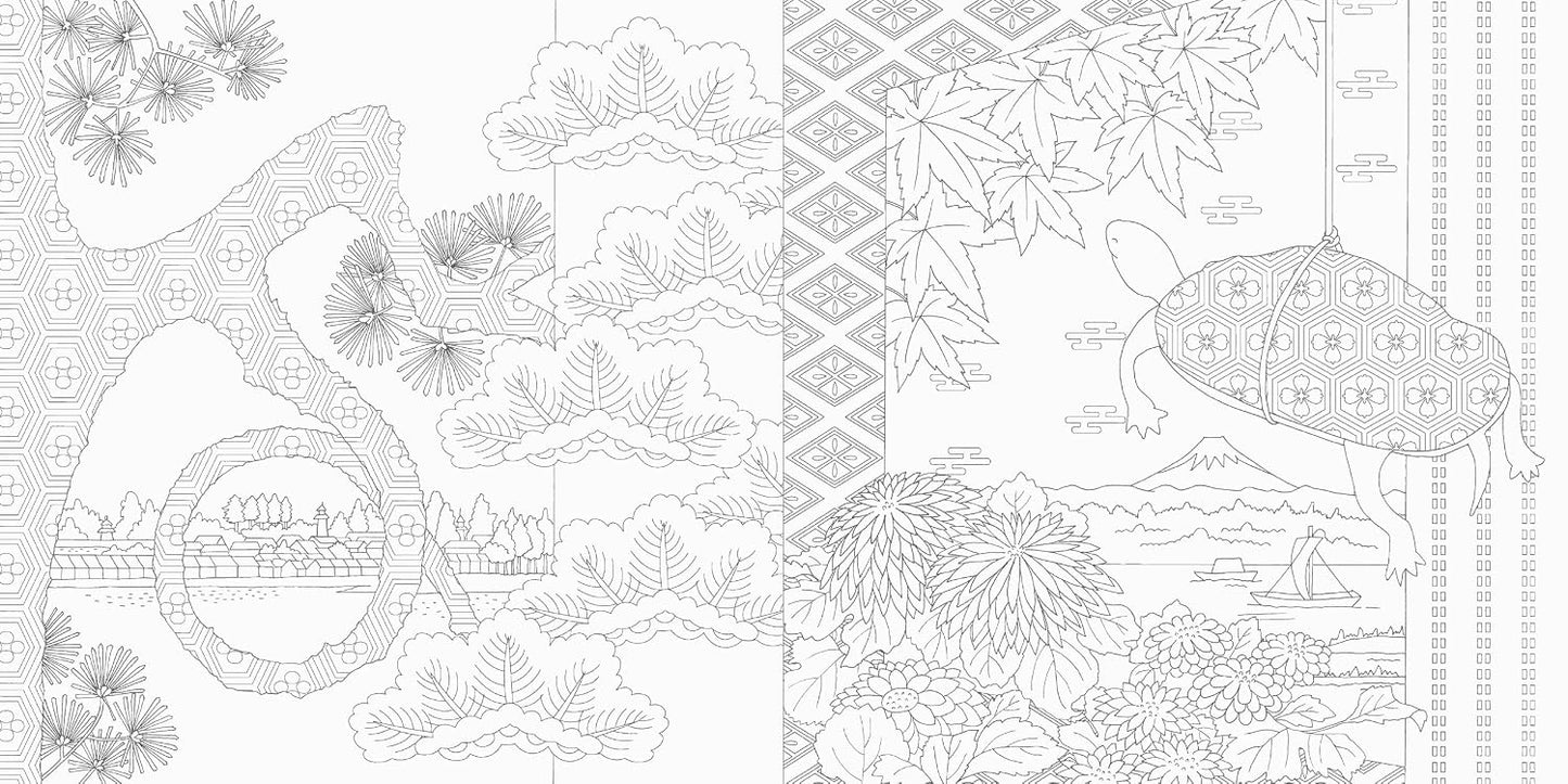 Ukiyo-e & Traditional Japanese Patterns Coloring Book – Japanese Art and Designs