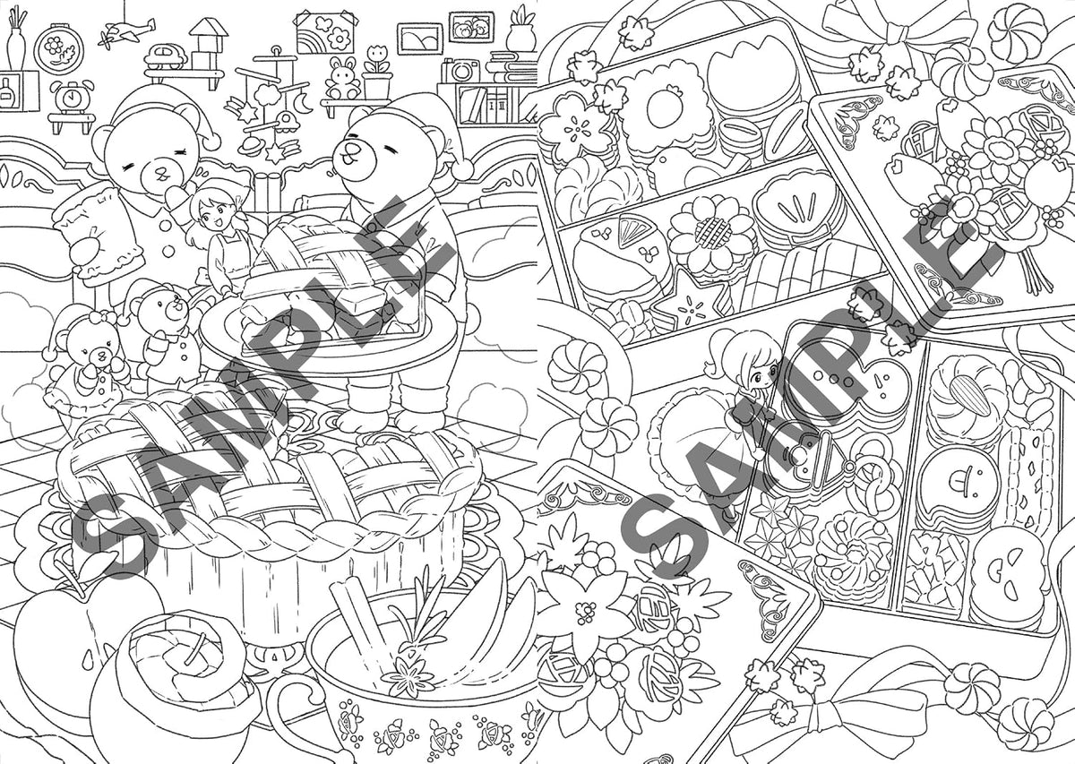 A Heartwarming Coloring Book — Fantasy Sweets World - Japanese Coloring Book