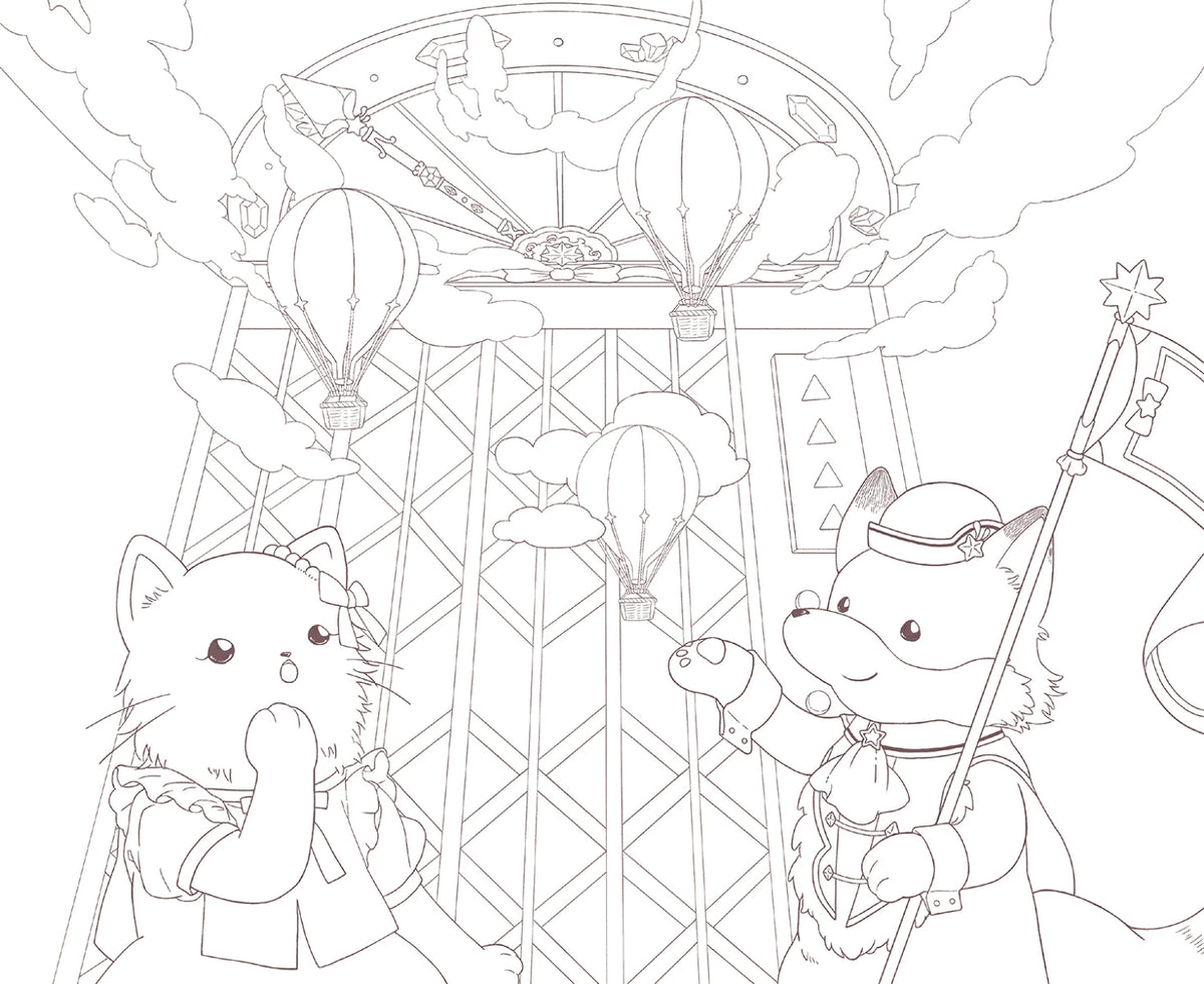 The Fox and the Mysterious Wish-Granting Tower – Japanese Coloring Book