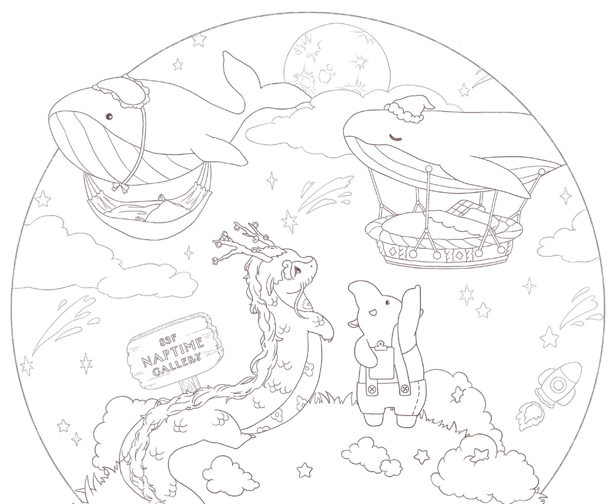 The Fox and the Mysterious Wish-Granting Tower – Japanese Coloring Book