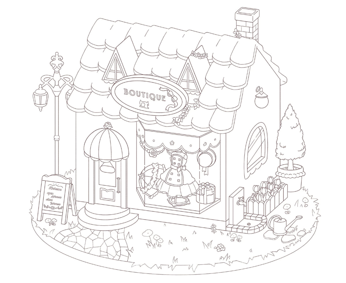 The Fox and the Mysterious Wish-Granting Tower – Japanese Coloring Book