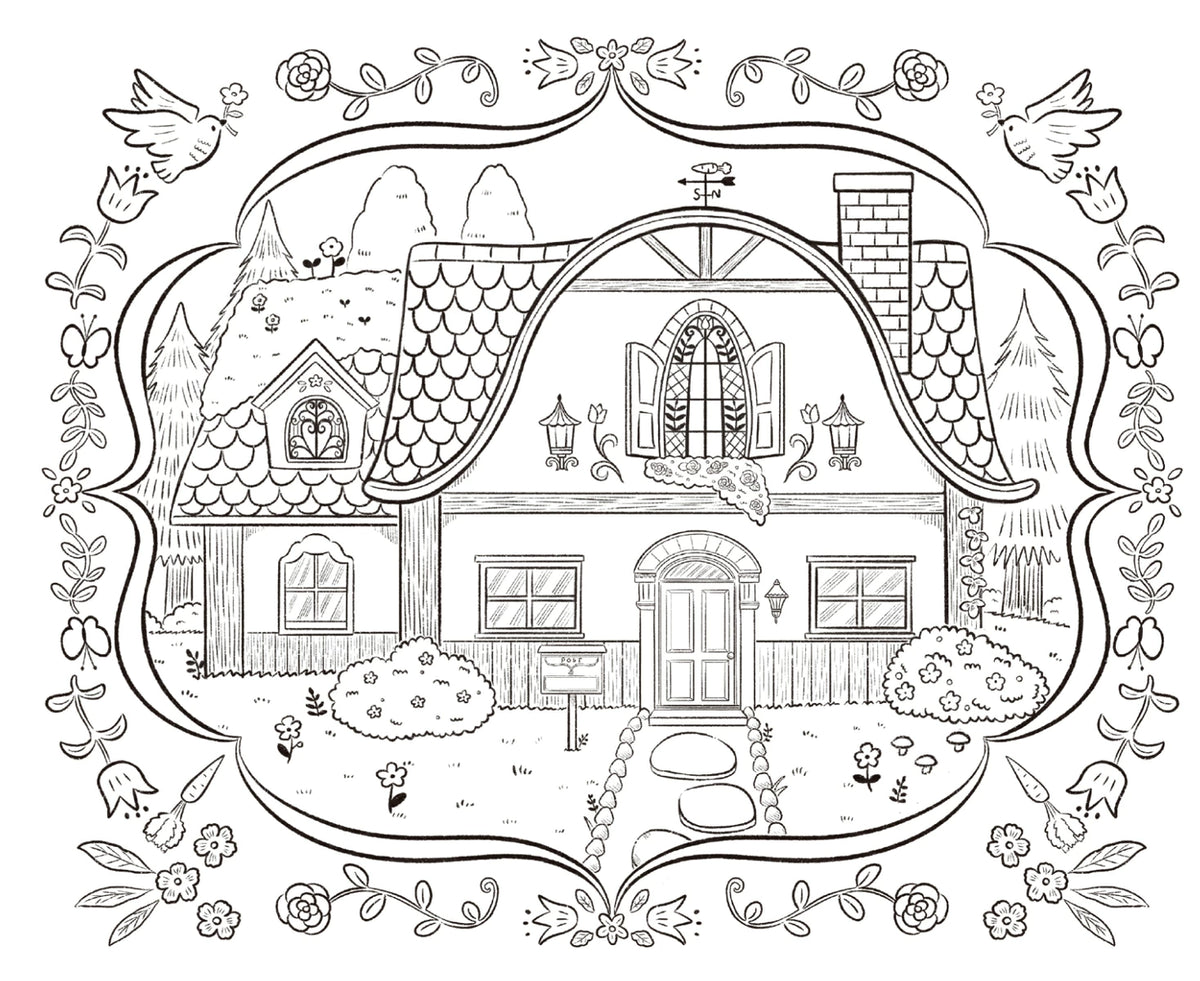 The Cozy Life of Kyara and Meru – Japanese Coloring Book