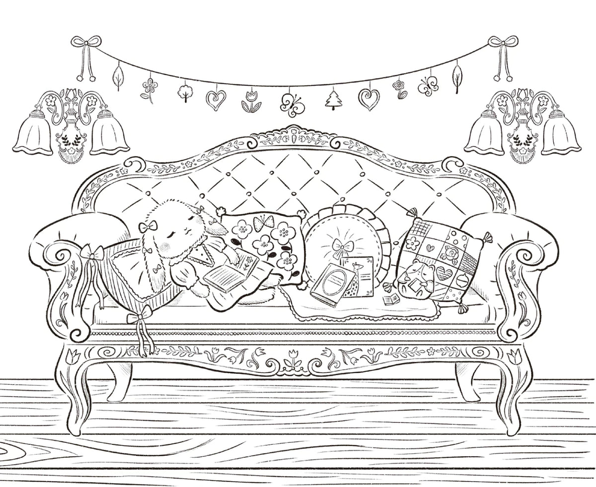 The Cozy Life of Kyara and Meru – Japanese Coloring Book