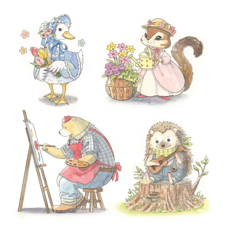 A Storybook Coloring Book: A Forest Diary with Little Twins - Japanese Coloring Book