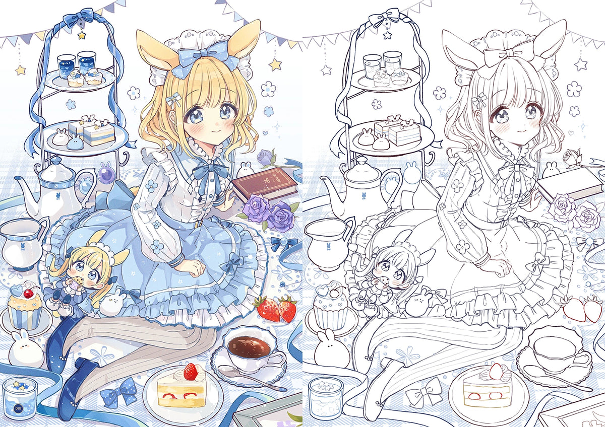 Take a Break at the Dreamy Cafe – Japanese Coloring Book