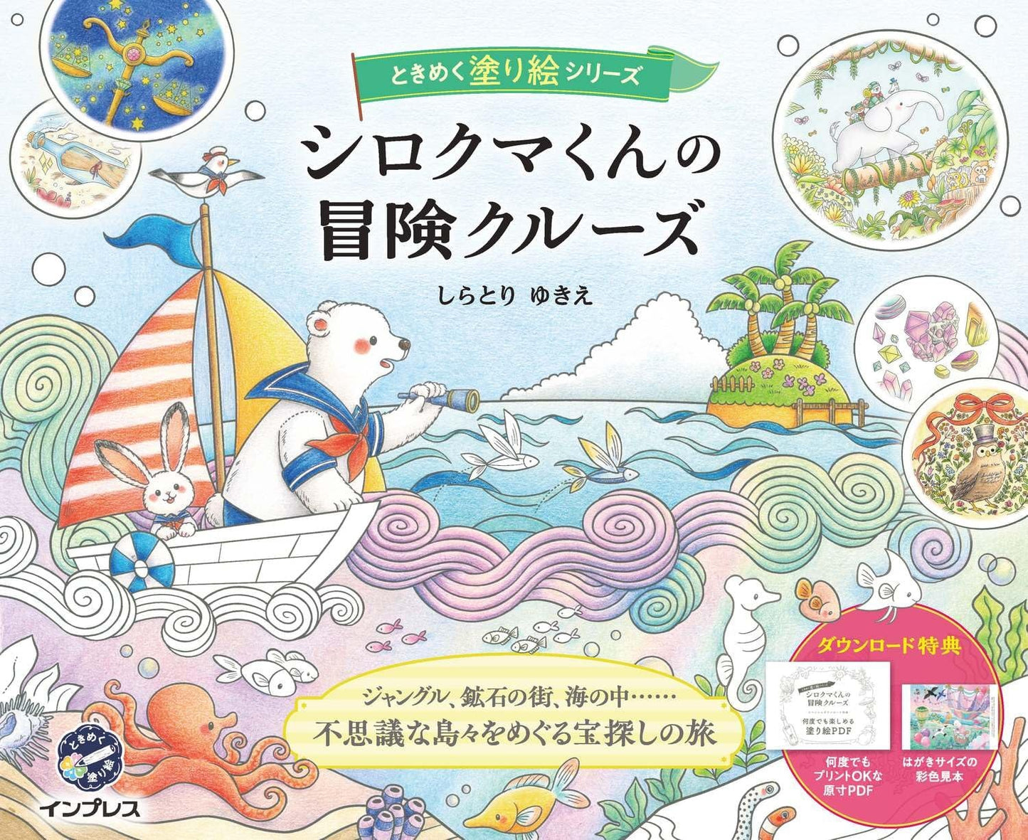 Polar Bear's Adventure Cruise Coloring Book - Japanese Coloring Book