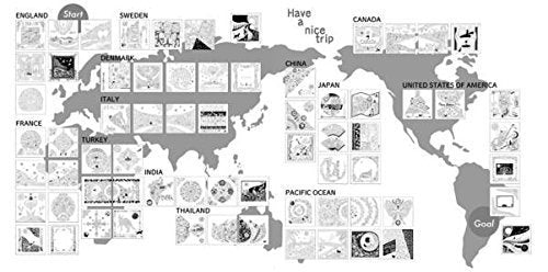 Around the World Trip Coloring Book - Japanese Coloring Book