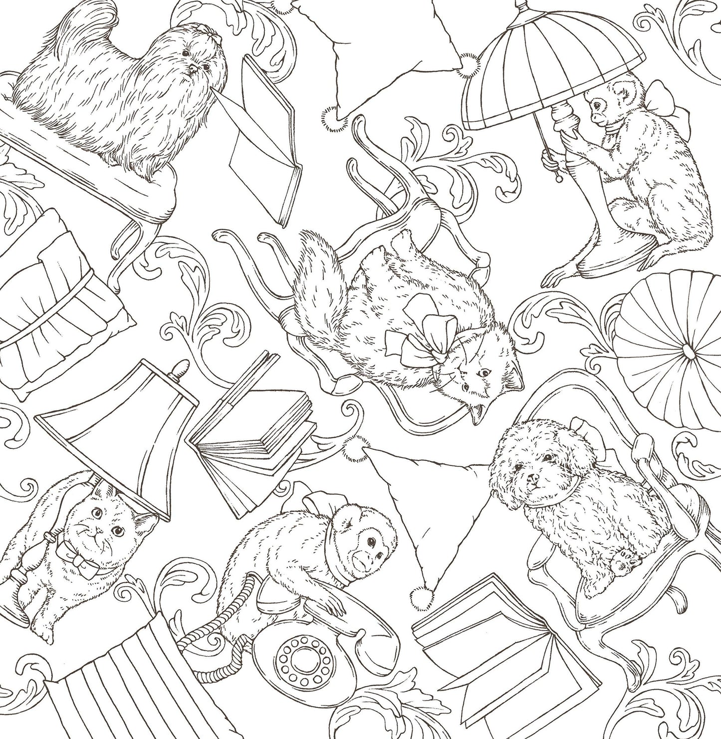 Symphony of Cute Animals- Japanese Coloring Book by Kanoko Egusa