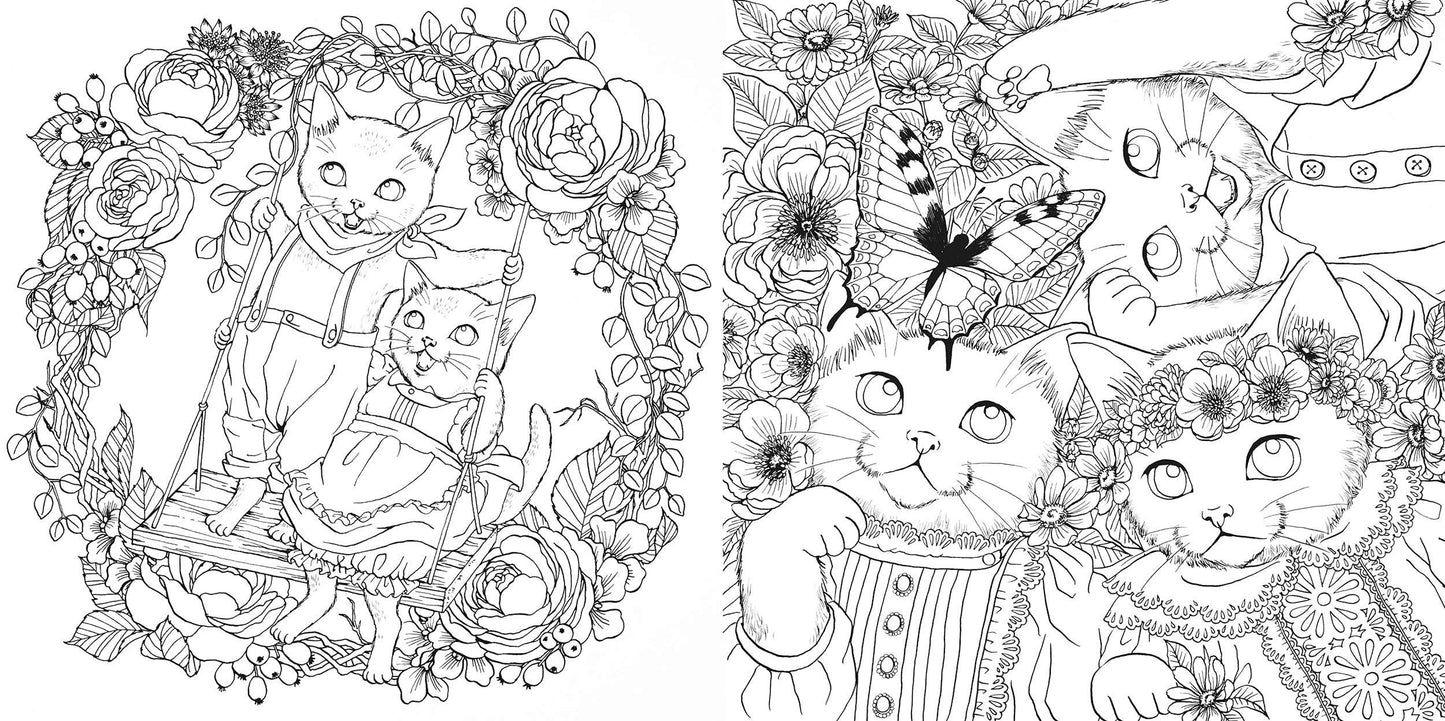 Nelco Neco Cats Coloring Book - Japanese Coloring Book