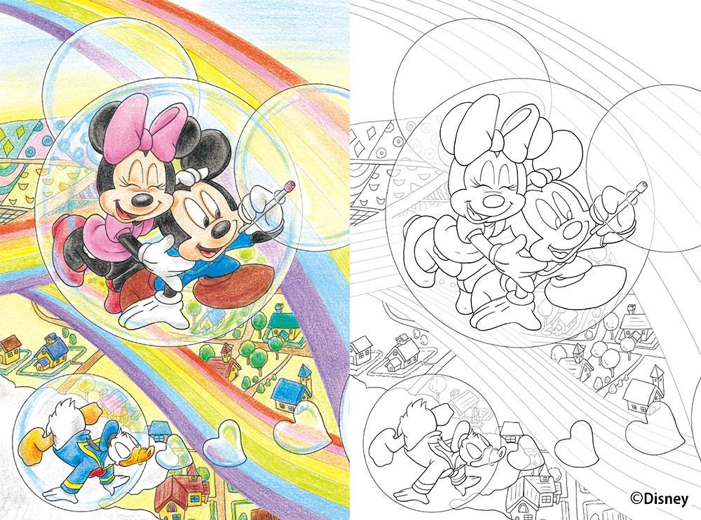 Disney's Fantastic and Loving Coloring Book in Post Card Size - Japanese Coloring Book (NP)