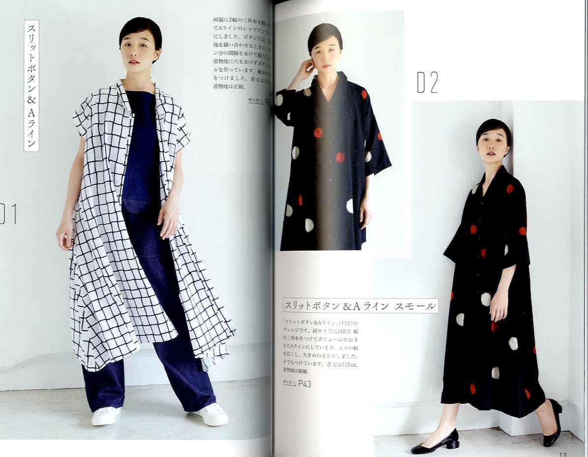 Enjoy in 2 Ways Kimono Remake Shirt Dresses -  Japanese Craft Book