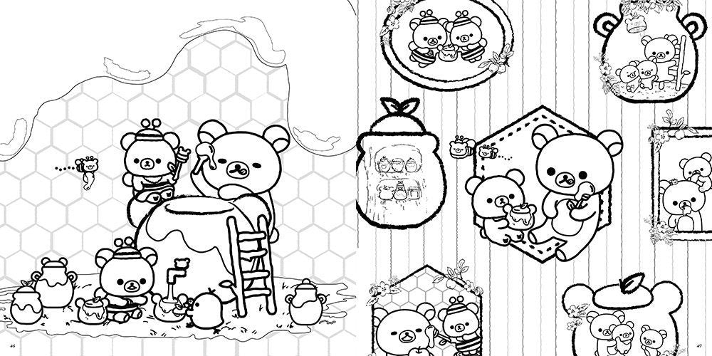 Rilakkuma Coloring Lesson Book - Japanese Coloring Book