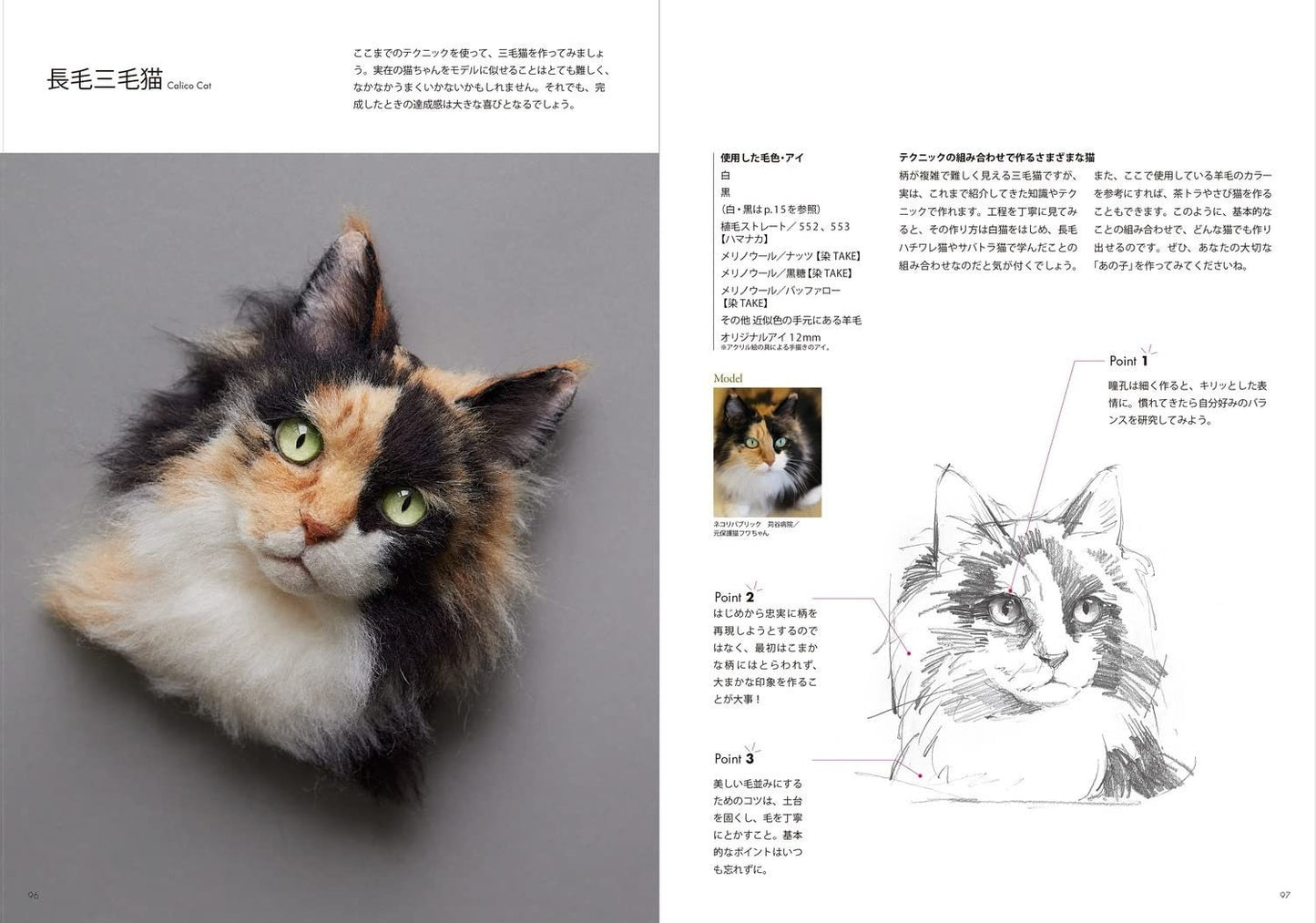 Portrait of a Cat Made of Wool Felt - How to Make WAKUNEKO - Japanese Craft Book