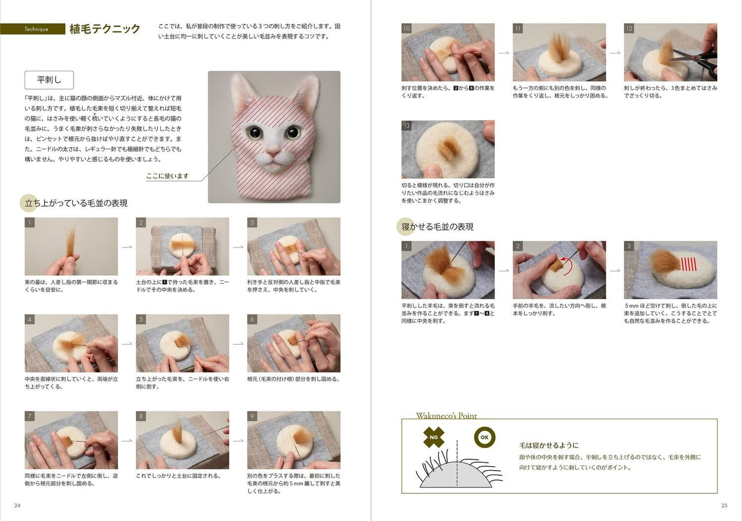 Portrait of a Cat Made of Wool Felt - How to Make WAKUNEKO - Japanese Craft Book