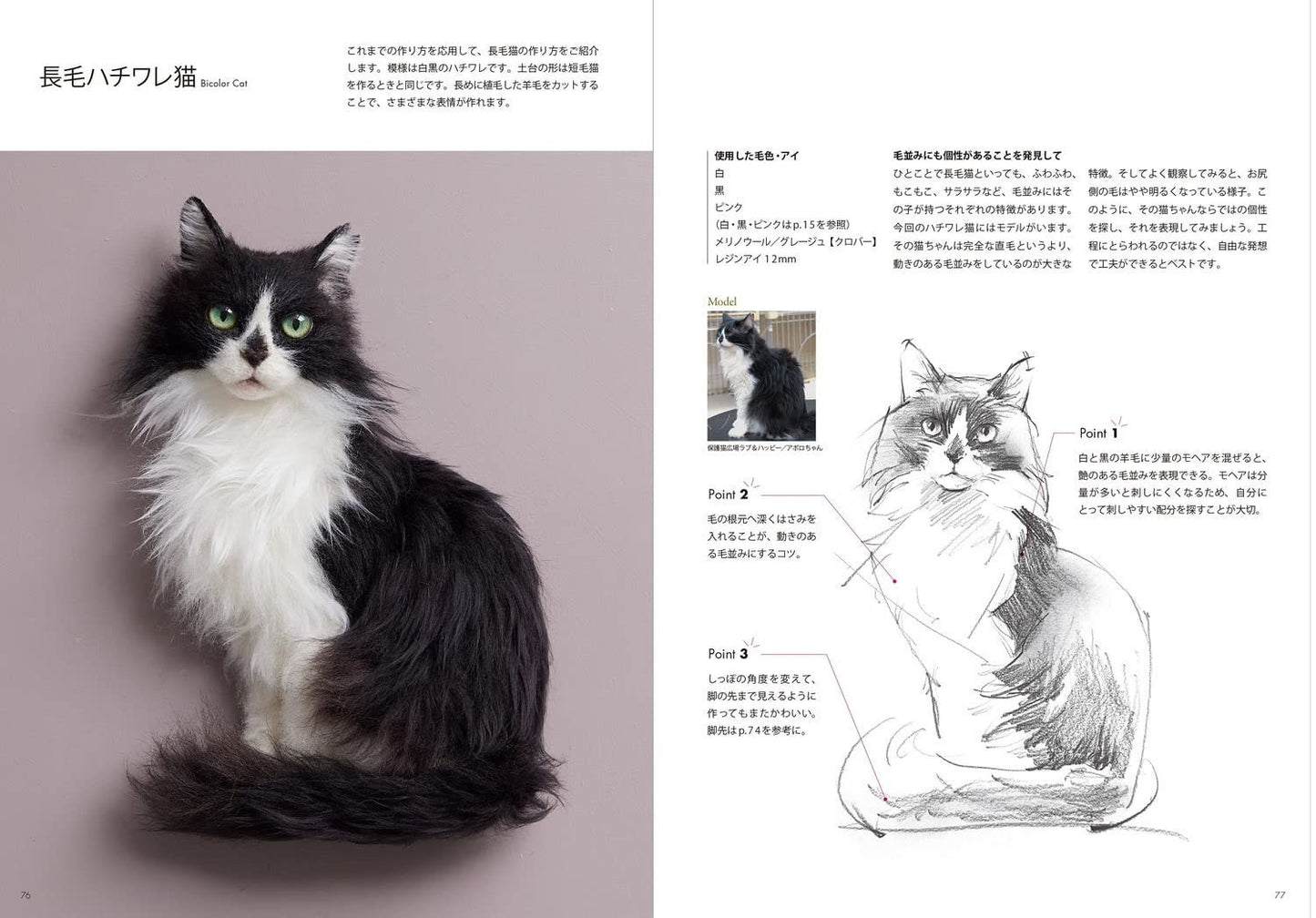 Portrait of a Cat Made of Wool Felt - How to Make WAKUNEKO - Japanese Craft Book