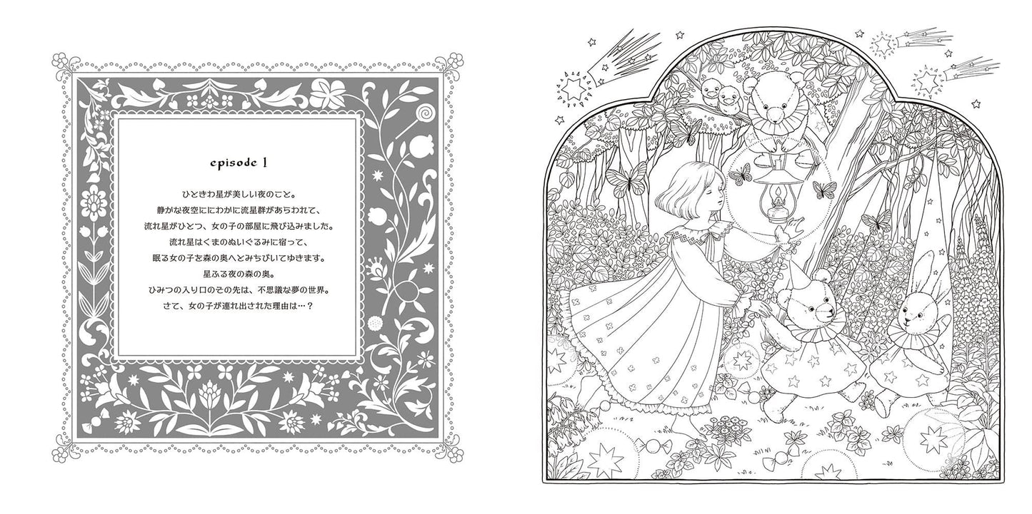 Coloring Book of Secret Dream Story Fairy Tale Like Coloring Book - Japanese Coloring Book - Japanese Coloring Book