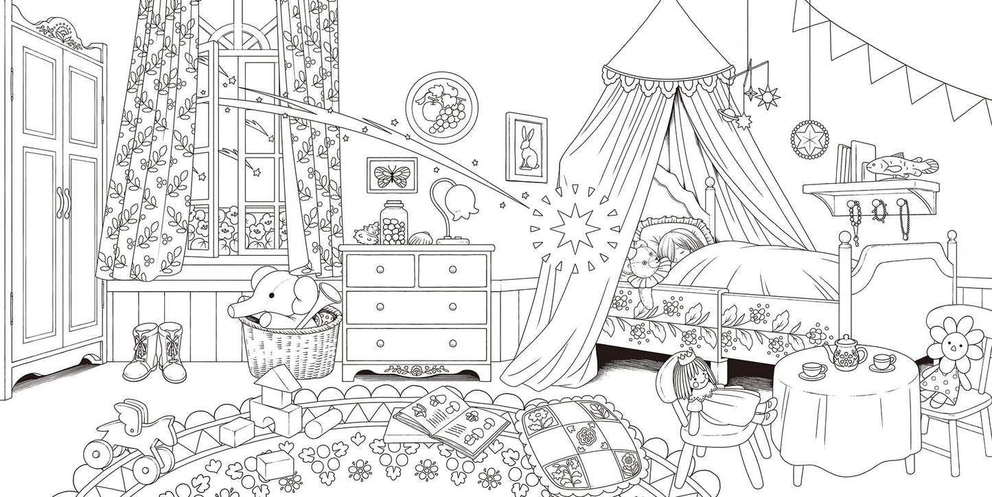 Coloring Book of Secret Dream Story Fairy Tale Like Coloring Book - Japanese Coloring Book - Japanese Coloring Book